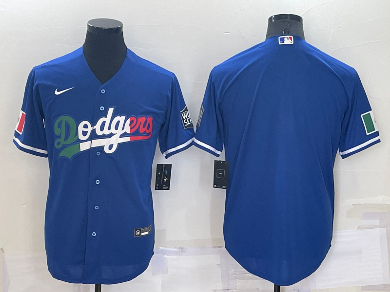 Men's Royal Los Angeles Dodgers Blank Cool Base Stitched Baseball Jersey